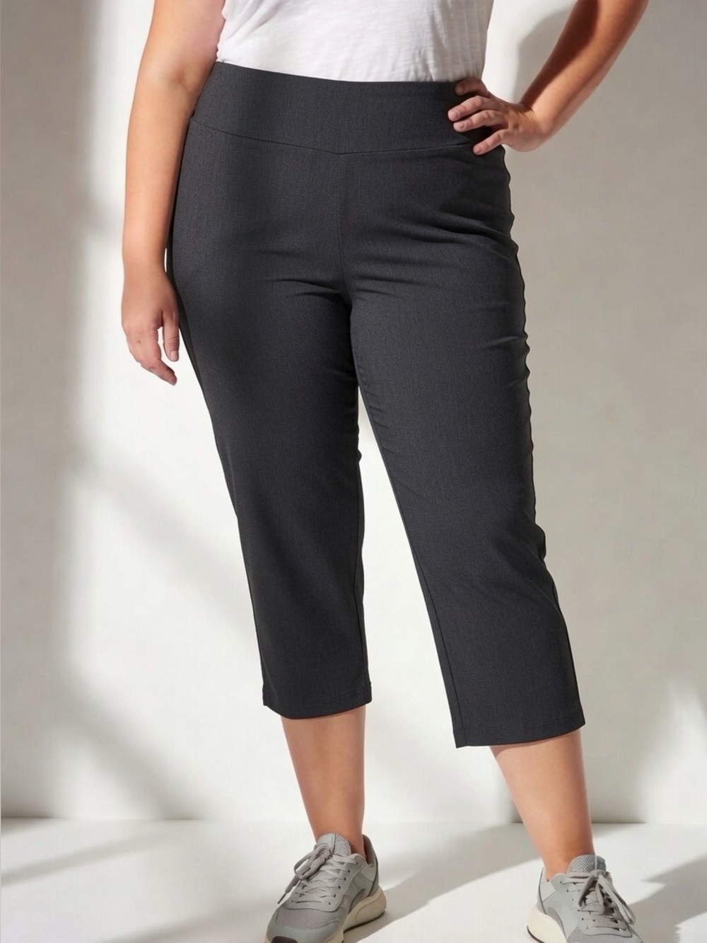 Rekucci Curvy Capri Pants Womens 22W Plus Size Indigo Pull Ons